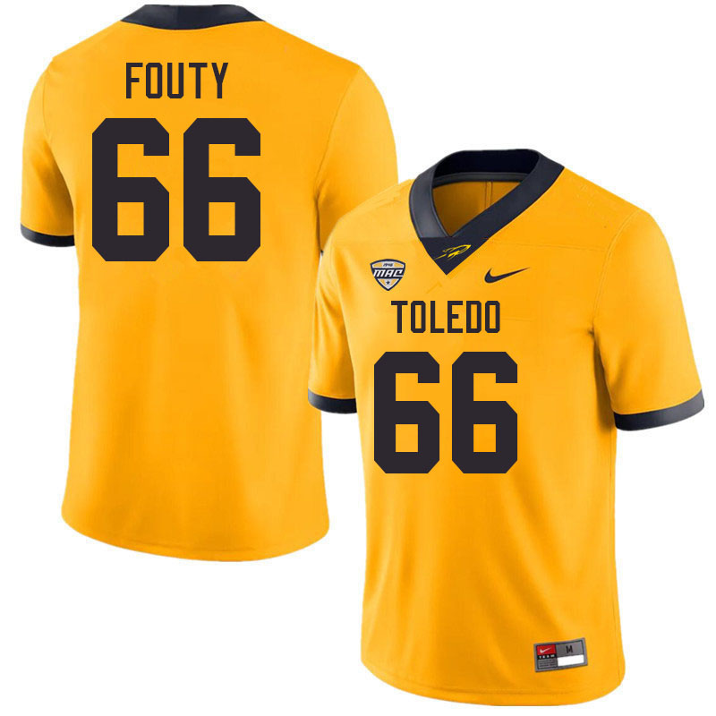 Toledo Rockets #66 Carter Fouty College Football Jerseys Stitched Sale-Gold